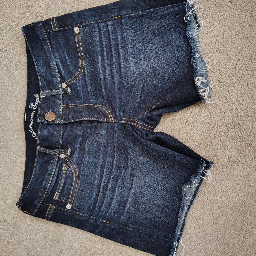 American Eagle Outfitters Blue Jean Shorts with Contrast Stitching